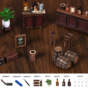 Kit de construction de maison miniature en bois 3d Kit de recoin de livre personnalisé pour adultes Maison miniature de bricolage avec <span class=keywords><strong>mini</strong></span> meubles Kit de construction de maison modèle - Product Image 4