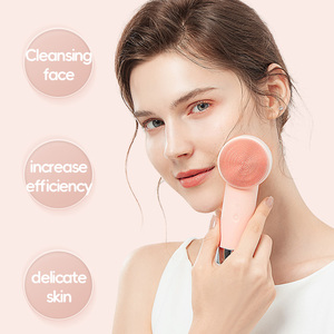 Brosse nettoyante visage électrique en silicone double face portable de qualité supérieure, étanche, avec compresse chaude, personnalisable OEM - Product Image 2