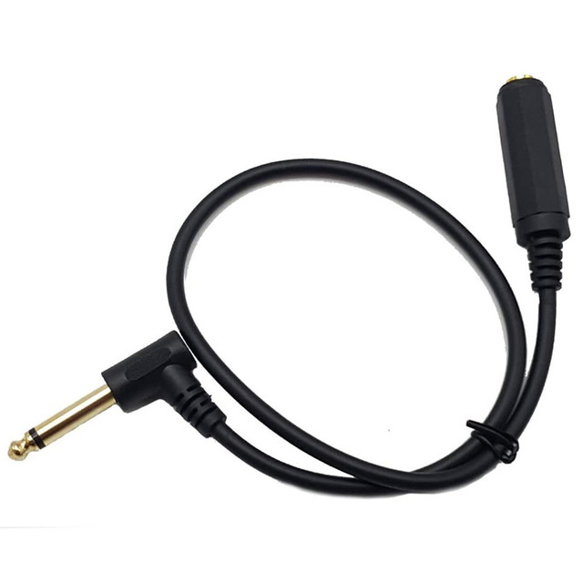 Microphone Audio 6.3/6.35/6.5 Male to Female Mono Angled Adapter Cable