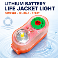 Lampu LED untuk Jaket Pelampung Darurat Maritim, Disetujui SOLAS, Lampu Berkedip Otomatis Aktif di Air, Pengganti untuk Jaket Pelampung