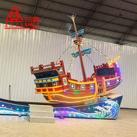 Bateau pirate de course à grande vitesse avec lumières LED, rotation électrique colorée pour parc d'attractions