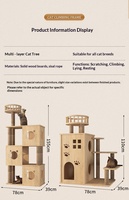Structure d'escalade et nidification pour chat en bois massif, grande maison pour chat intégrée avec arbre à chat et design capsule pour la maison