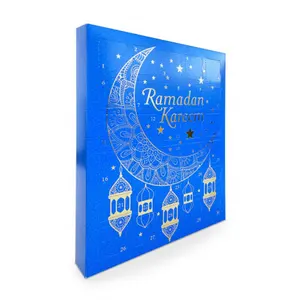 Scatola di carta regalo in cartone personalizzata da 30 giorni per il calendario dell'avvento di ramadan