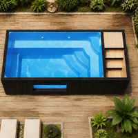 Piscine en fibre de verre personnalisable, piscine hors sol modulaire avec escalier