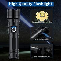 Lampe torche tactique rechargeable haute intensité P50, zoomable, longue portée, lanterne de pêche, lampe de voyage en aluminium, torche LED