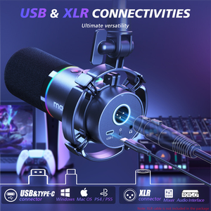 Maono PD200XS Microphone USB/XLR RGB Light Gaming Live Streaming Podcasting Video <strong>Recording</strong> Arm <strong>Stand</strong> - Product Image 4