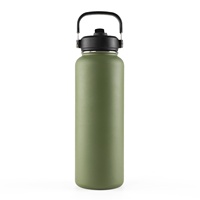 Termo de vacío con doble aislamiento, con tapa de mango de metal, calidad de agitador de hielo, 18oz/24oz/32oz/40oz/64oz, novedad