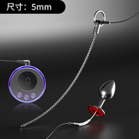 Ensemble de sondes urétrales électriques pour hommes, plug anal extra long en acier inoxydable, perles flexibles, dilatateur E-Stim, jouets CBT pour hommes 6mm