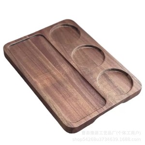 Acacia Wood <b>Tea</b> <b>Tray</b> Three Hole Solid Wood Multifunctional Serving <b>Tray</b> For <b>Tea</b> Coffee And Dessert - Product Image 5