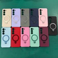 Coques de téléphone intelligentes BAILI Factory populaires en silicone liquide avec texture macaron et support anneau pour Samsung S22/S23/S24/26 Plus/A57