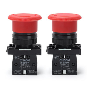 CNAOM สวิตช์ปุ่มหยุดฉุกเฉิน ZB2-BE102 22 มม. พลาสติก 1NC ขั้วต่อสกรู IP40 - Product Image 1