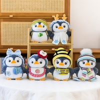 Peluche pingouin authentique, breloque suspendue, poupée pour enfants, facture incluse, cadeau sur le thème de l'aquarium, poupée pour machine à griffes, porte-clés