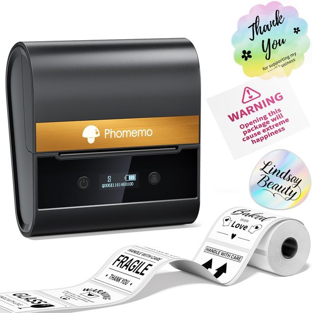 Phomemo M260 Label Printer 3 Inch Barcode Printer Thermal Label Maker Sticker Label Printing Machine for Home/Office/Business