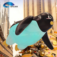 GAUSS Pingouin Gonflable Géant Personnalisé 8-10 pieds en TPU, Publicitaire, avec LED Couleurs Changeantes, pour Publicité Aérienne