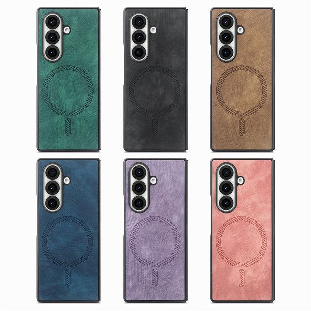 Luxury PU Leather Soft Touch Magnetic Shockproof Mobile Phone Case Cover for Samsung Z Fold 7 6 5 4 3