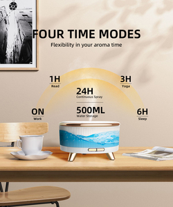 Tinh dầu khuếch tán 500ml hương liệu máy siêu âm thông minh 7 LED màu Độ ẩm không khí khuếch tán hương thơm - Product Image 5