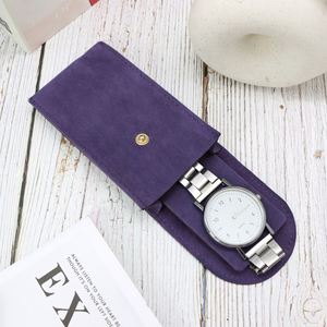 RTS Soft Velvet Watch <b>Pouch</b> Slim Case Button Closure Portable Travel Watch Organizer Suitable for <b>Men</b> Women Welcome Gifts - Product Image 4