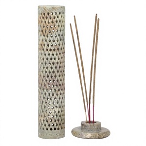 Fabricante Natural esteatita Jali tallado trabajo incienso palo torre para decoración del hogar y fragancia redonda esteatita incienso soporte - Product Image 1