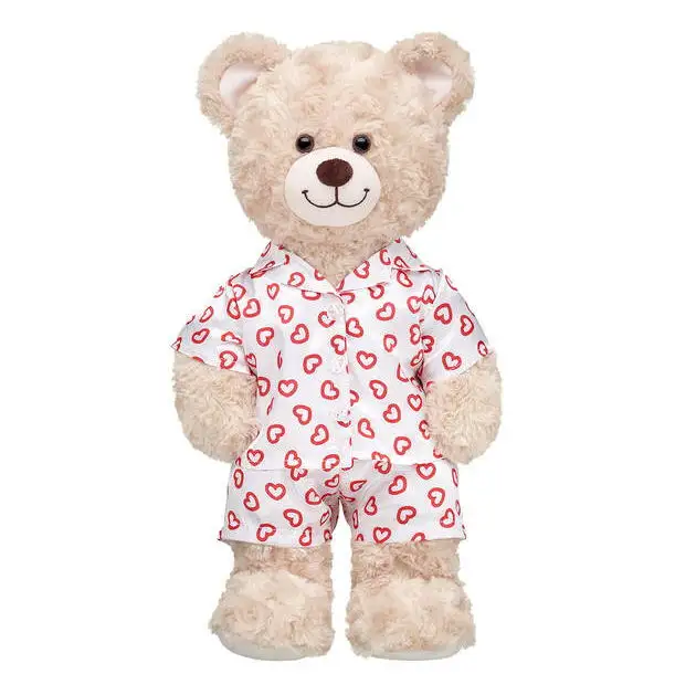 Set Piyama Hati Satin, Set Piyama Beruang Teddy, Pakaian Valentine Baru 2022