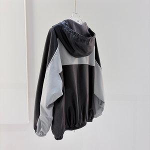 Veste en cuir ultra-fine pour <span class=keywords><strong>femme</strong></span>, style décontracté, pour sports de plein air et basketball, en peau de mouton, avec blocs de couleur, fermeture éclair, capuche et taille cintrée - Product Image 5