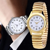 Montre à quartz pour femmes et hommes, bracelet élastique flexible, bracelet en acier, montre de couple
