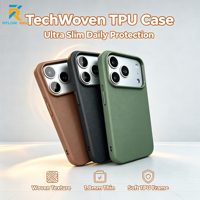 Coque en TPU TechWoven pour iPhone 18 17 Pro Max, ultra-fine 1,8 mm, texture tissée, antichoc, protection intégrale, prix usine