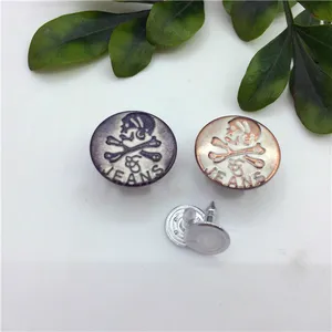Woman Branded Metal Bronze Denim Custom Made Jeans Skull Buttons/Botones For Denim