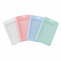 Porte-cartes vertical ABS avec fenêtre transparente et dos givré pour badge d'identification, accessoire de cordon pour carte d'étudiant