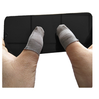 Fundas de pulgar para juego de teléfono móvil, cubierta antideslizante para dedo, a prueba de sudor, fibra de carbono de cobre plateado