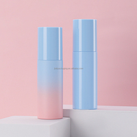 Bouteille de toner/lotion en plastique PET de 100 ml avec logo personnalisé, vaporisateur fin, vide, givré + rose, bleu pastel, pompe