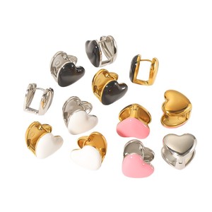 Heart-Shaped <b>Stud</b> <b>Earrings</b> Zinc Alloy 18K Gold Plated Women's Fashion Jewelry Gift Set - Product Image 4