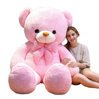 Ours en peluche géant Cœur de Glace avec grand nœud papillon pour filles, rembourrage en coton PP, cadeau de Saint-Valentin, coussin à câliner