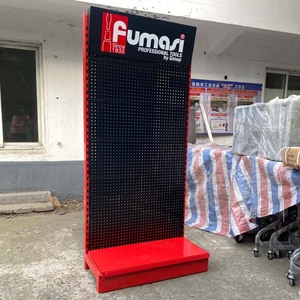 Xingye nhà máy bán sỉ màu xanh đục lỗ Quảng cáo tường Gondola cửa hàng Kệ siêu thị showroom kệ trưng bày - Product Image 5