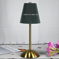 Lampe de table LED plissée en tissu sans fil, rechargeable, avec batterie, style moderne et luxueux, pour restaurant