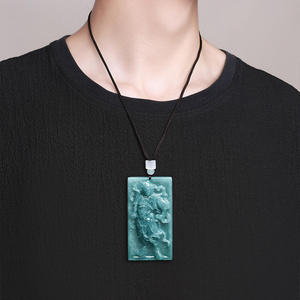 Colgante de Jadeíta Natural Azul Agua Avalokiteshvara UNISEX, Estilo Chino Budista, Regalo con Certificado de Tasación FG06 - Product Image 4