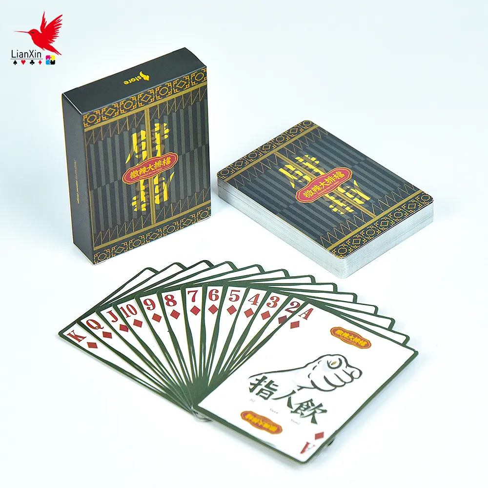 مصنع تصميم خاص بالجملة الدعوات بوكر بطاقات اللعب مضادة للماء ورقة فلاش بطاقات اللعب مع شعار الطباعة