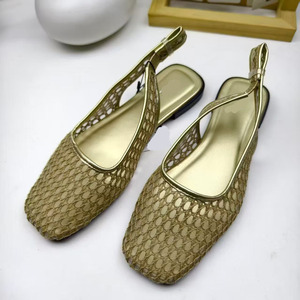 <span class=keywords><strong>Sandali</strong></span> estivi a punta tonda <span class=keywords><strong>intrecciati</strong></span> con tacco piatto a fondo piatto da esterno con cinturino e scarpe singole da donna stile cavo - Product Image 2