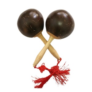 Wholesale Orff Percussion <b>Instrument</b> Wooden Coconut Maracas Children Rhythm <b>Instruments</b> Shakers <b>Musical</b> <b>Instrument</b> Tool Toys - Product Image 1