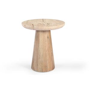 Mesa Auxiliar y Mesita de Noche de Mármol Travertino y Madera de Mango, 100% Hecha a Mano, Diseño Moderno, Muebles de Dormitorio - Product Image 3