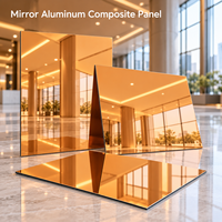 Panneau composite en aluminium miroir cuivre 3 mm 4 mm pour la décoration murale de la réception d'hôtel