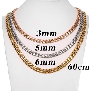 Cadena Cubana de Acero Inoxidable, Cadena Pulida de Seis Lados, Estilo Hip-hop, Collar Cubano de Acero para Hombre y Mujer, Cadena para Clavícula - Product Image 2