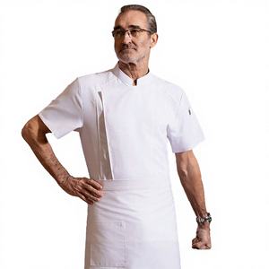 Uniformes de Chef Unisex Transpirables de Alta Calidad, Top de Uniforme de Chef de Manga Larga y Corta, Tejido de Punto, Primavera Verano, Restaurante Bar - Product Image 2