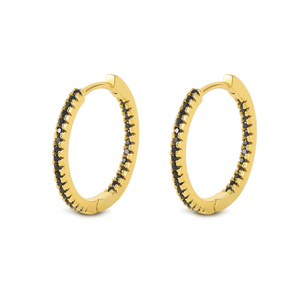 Boucles d'oreilles créoles ROXI minimalistes en argent sterling S925 avec pierres de zircon colorées pour femmes - Product Image 6