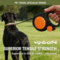 Laisse Rétractable Automatique pour Animaux de Compagnie, Haute Ténacité, 8m, Réfléchissante, Démontage Rapide, Corde Tendance pour Promenades en Extérieur