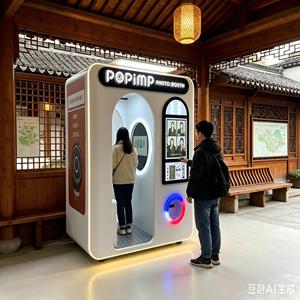 Nouvelle borne photo de luxe en libre-service entièrement fermée, kiosque selfie à impression instantanée, photomaton de style coréen, distributeur automatique - Product Image 5