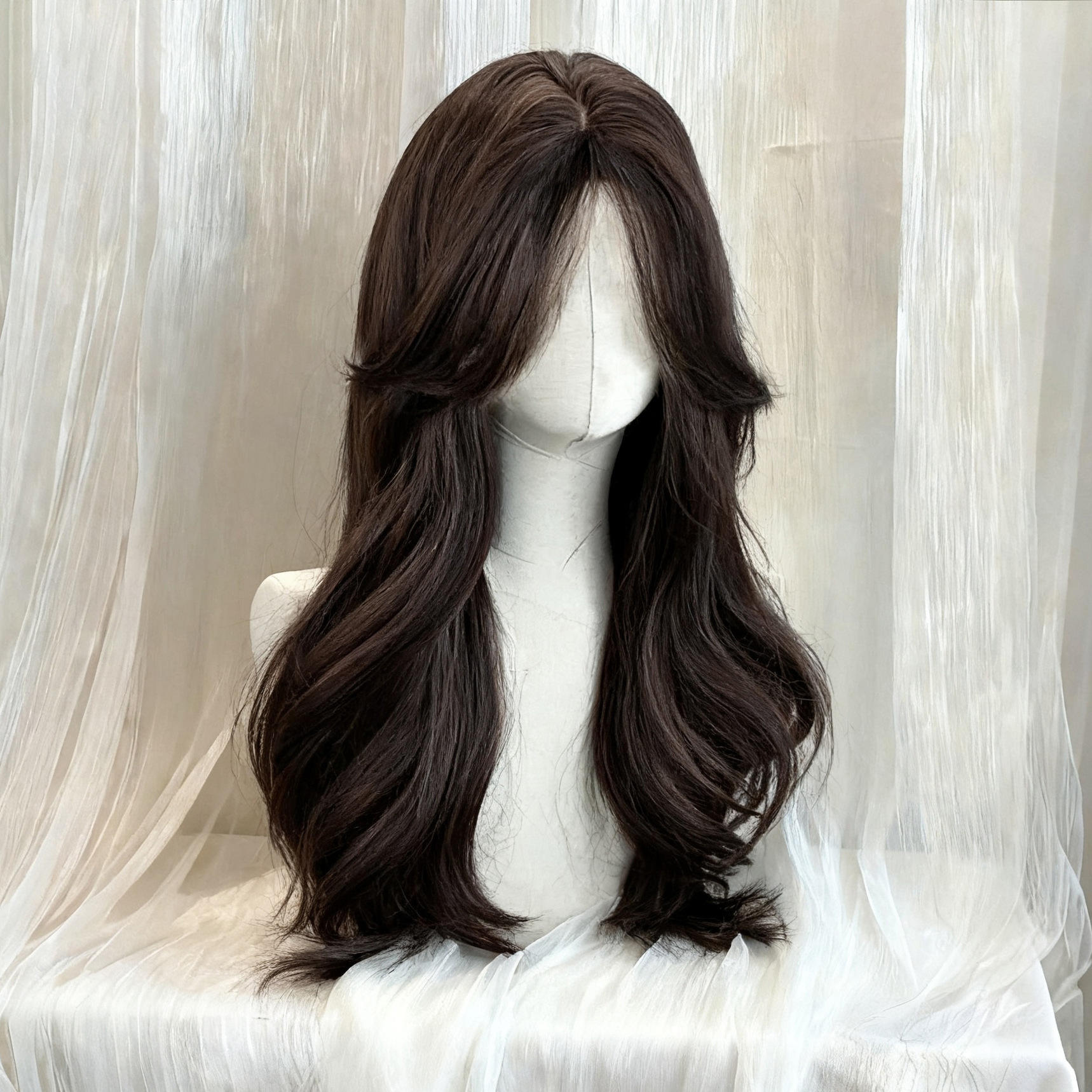 ผมหยักศกยาว 65 ซม. [น้ำตาล-ดำ]