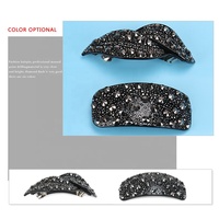 Cher gothique noir minerai cheveux Barrette noir strass pinces à cheveux haute qualité dame femmes cheveux Barrette Clips