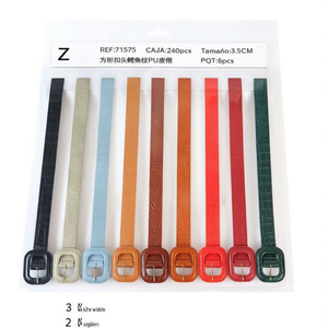 Cintura da Donna alla Moda con Fibbia Quadrata a Z, Motivo Coccodrillo in PU, 3,5 cm - Product Image 2