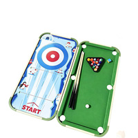 Jeu de société double face en métal et plastique pour enfants - Billard interactif parent-enfant, puzzle de curling, mini-jouet de table pour les 5 ans et plus