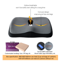 OEM/ODM gel antidérapant coussin de siège de chaise de bureau en mousse à mémoire de forme coussin de siège orthopédique anti-hémorroïdes refroidissement automobile